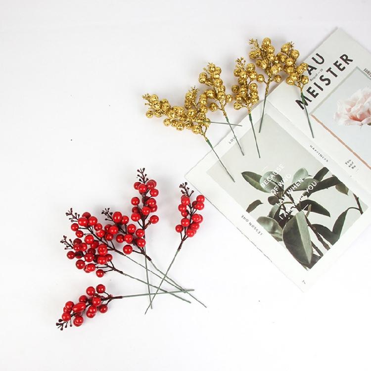 6/24 Pieces Simulation Of Rich Red Berries Suitable For New Year's Christmas
