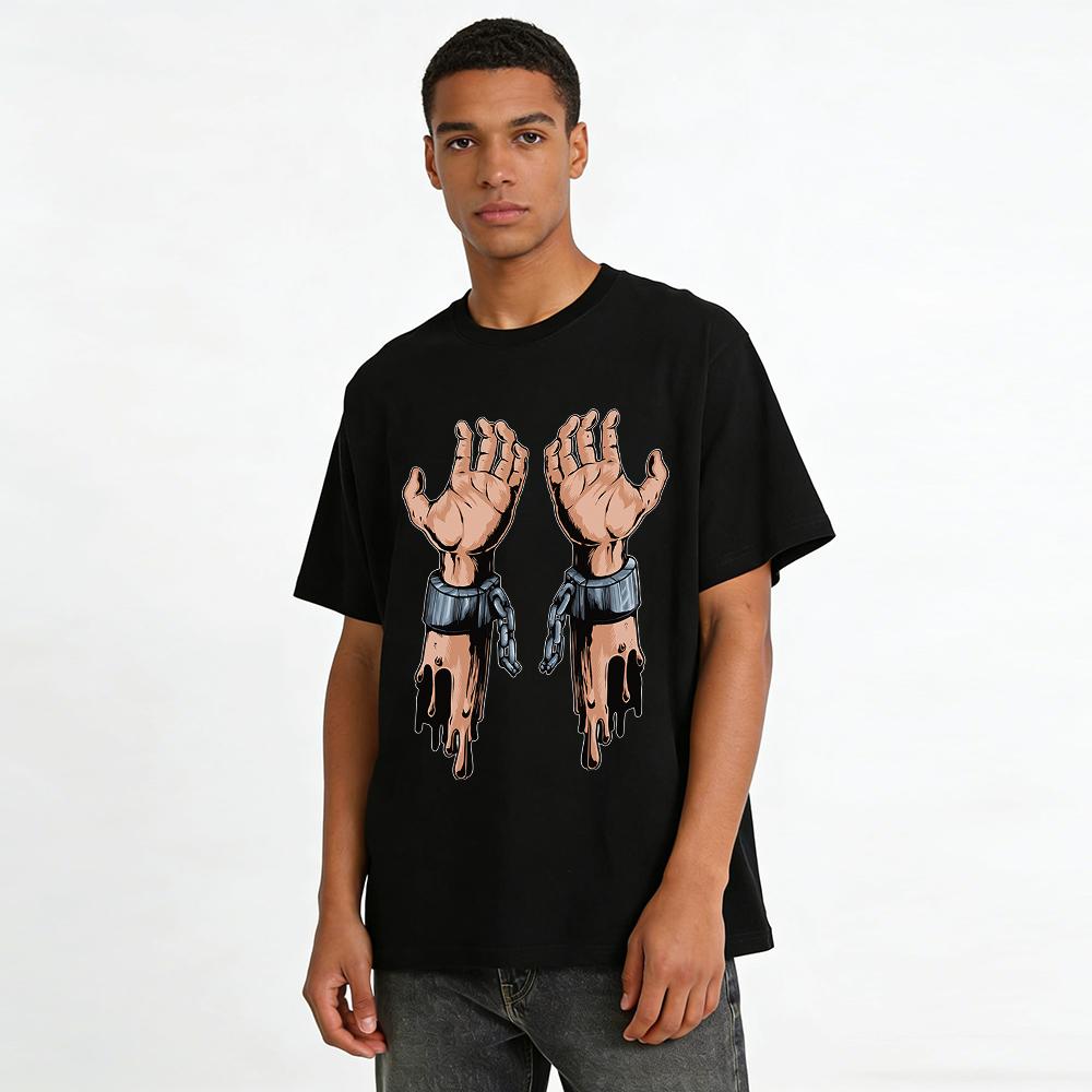 Break The Chains Graphic Print Streetwear Trendy Top Pure Cotton T-shirt