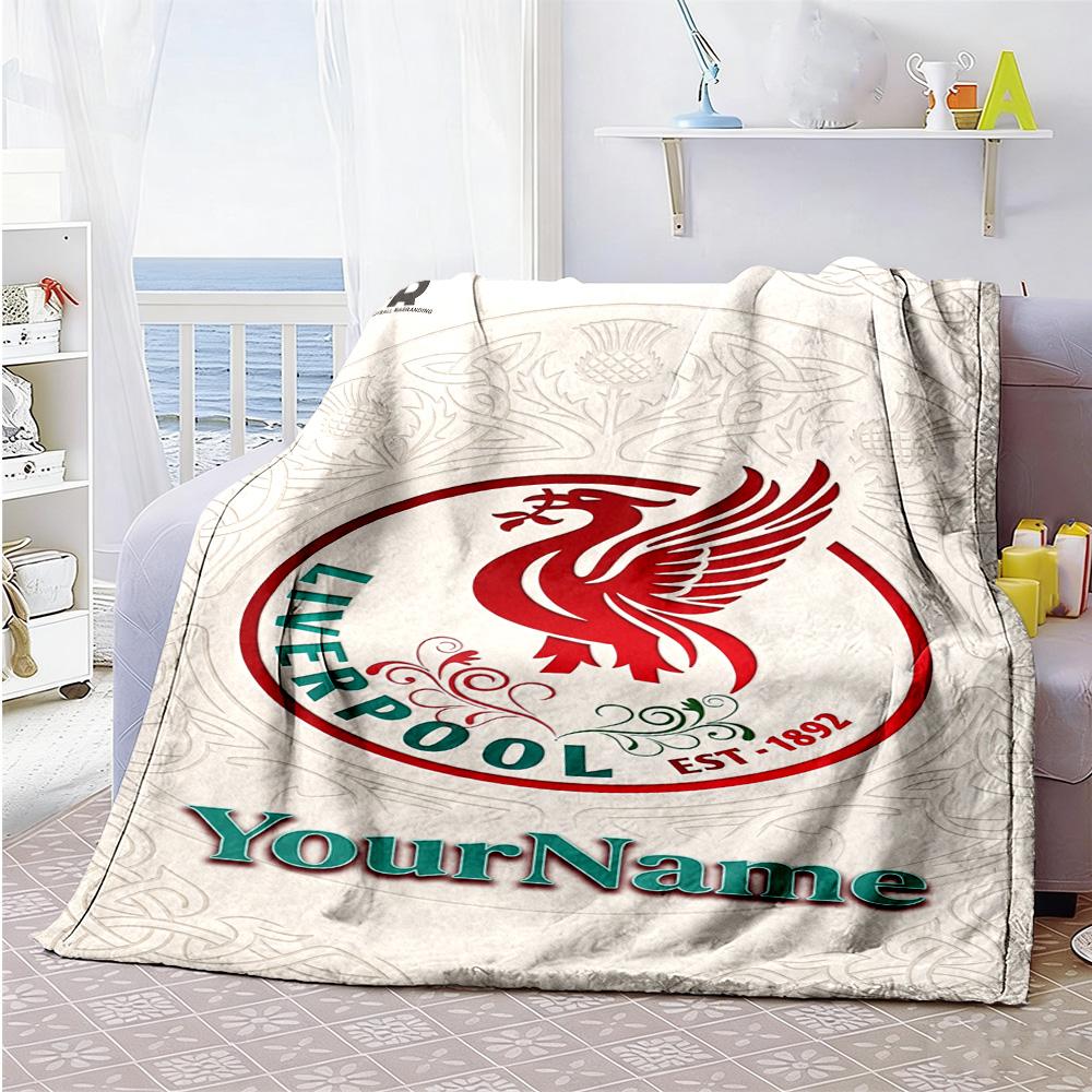 Liverpool Personalizovaná deka se jménem Lehká přizpůsobitelná deka Hřejivá dekorace Vhodná na zdřímnutí, do postele, na pohovku, do domácnosti Ideální pro všechna roční období