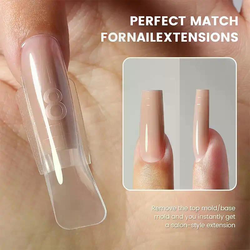 Sandwich Dual Nail Forms Trapezoidal Oval Nail Extension Forms 240pcs/Box Top & Bottom Form For Quick Diy Nail Extensions Salon