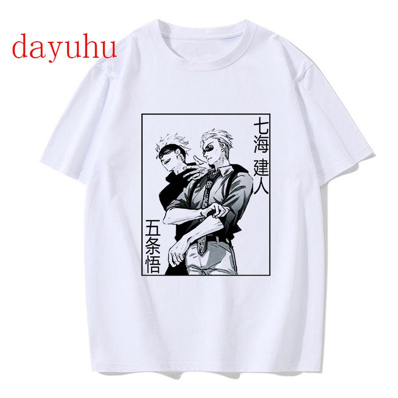 Unisex-T-Shirt Japanischer Anime Jujutsu Kaisen T-Shirt gojo satoru Oberteile Yuji Itadori Grafik-T-Shirts Cooles Unisex-T-Shirt 90er Unisex