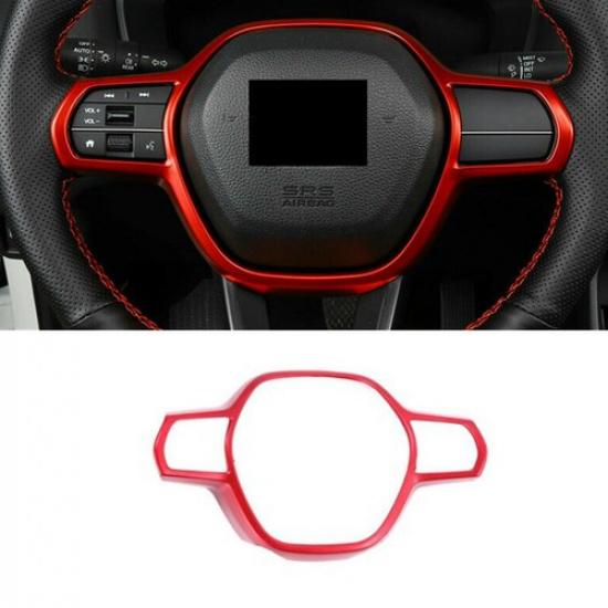 Red Car Steering Wheel Decor Cover Trim For Honda Civic 2022 11th Accessaries
