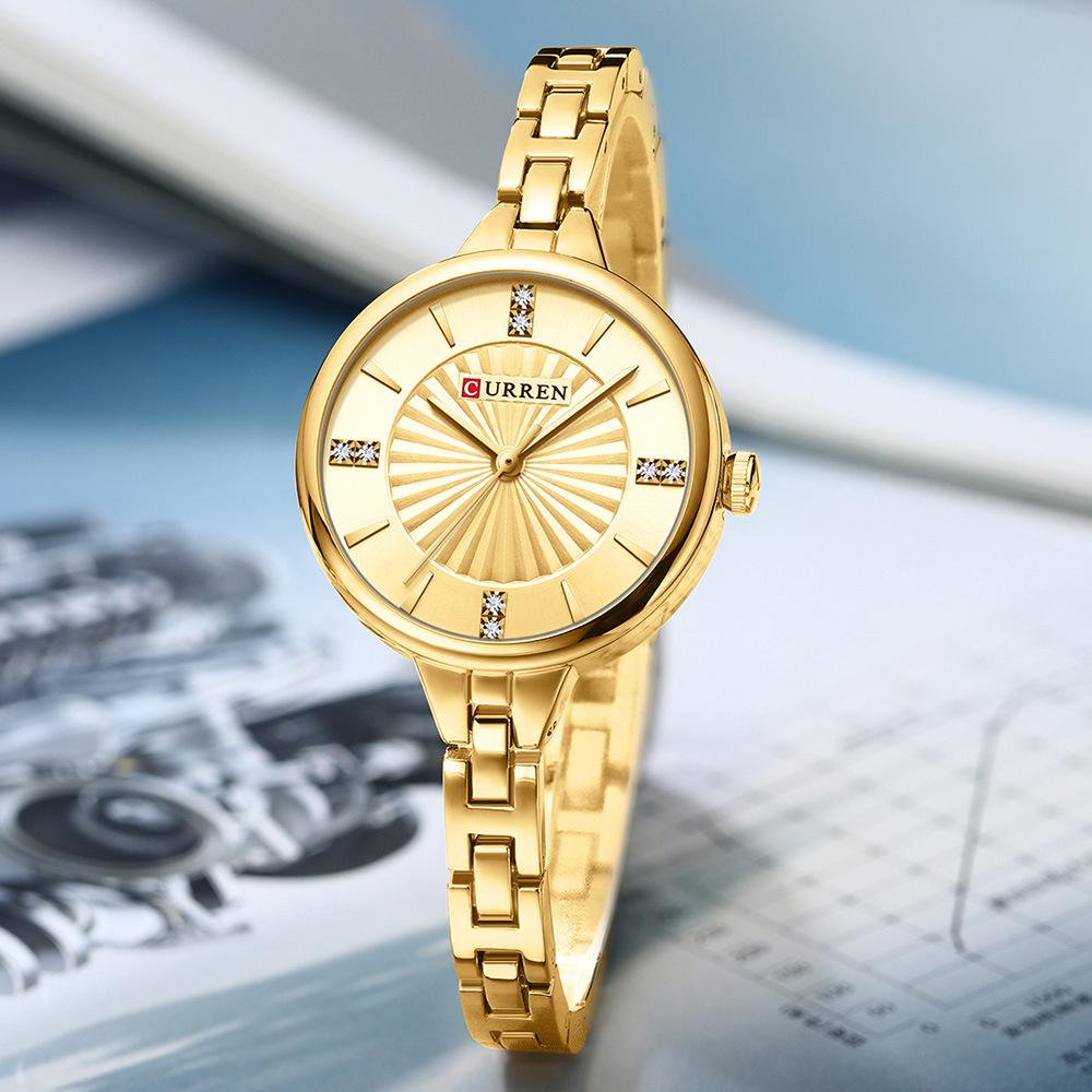 CURREN 9097 Women's Waterproof Quartz Steel Band Wristwatch - Simple Casual Design