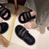 2025 Autumn and Winter New Thick-soled Fluffy Slippers Outer Wear Women's Versatile Fashion Soft Bottom Light Luxury Light Stepping On Shit Feeling