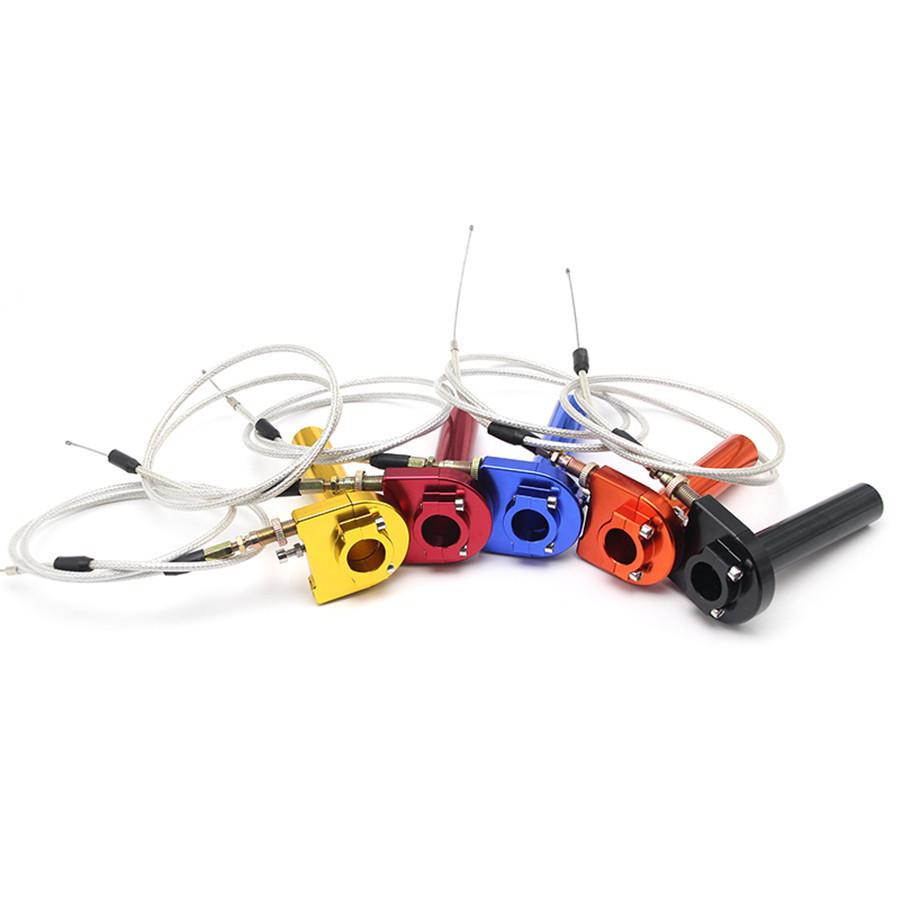 CNC Throttle Turn Grip Quick Twister+Cable For Motorcycle Scooter 22mm Handlebar