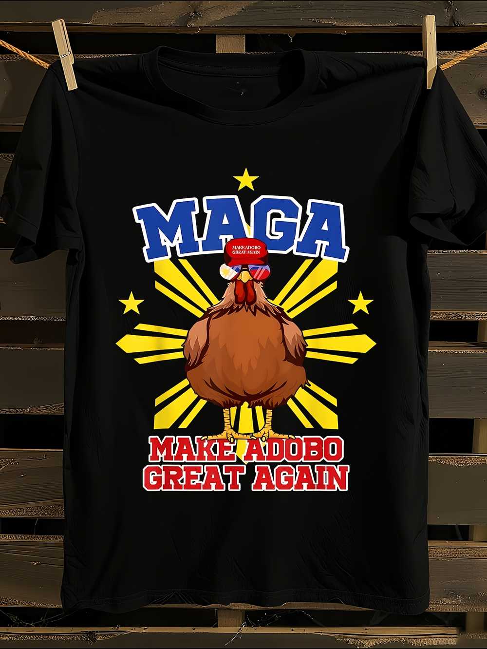 Funny Chicken Adobo Proud Pinoy Filipino T-Shirt M