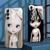 Blythe Cute Doll Fashion Pattern Design Phone Case For Samsung Galaxy S26 S25 S24 S23 S22 S21 Plus Ultra Note20 Soft Black