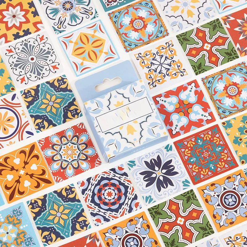

46 шт./кор. Ретро-плитка Декоративные наклейки Скрапбукинг Сделай Сам Наклейка Дневник Канцелярские принадлежности Альбом Журнал Наклейка