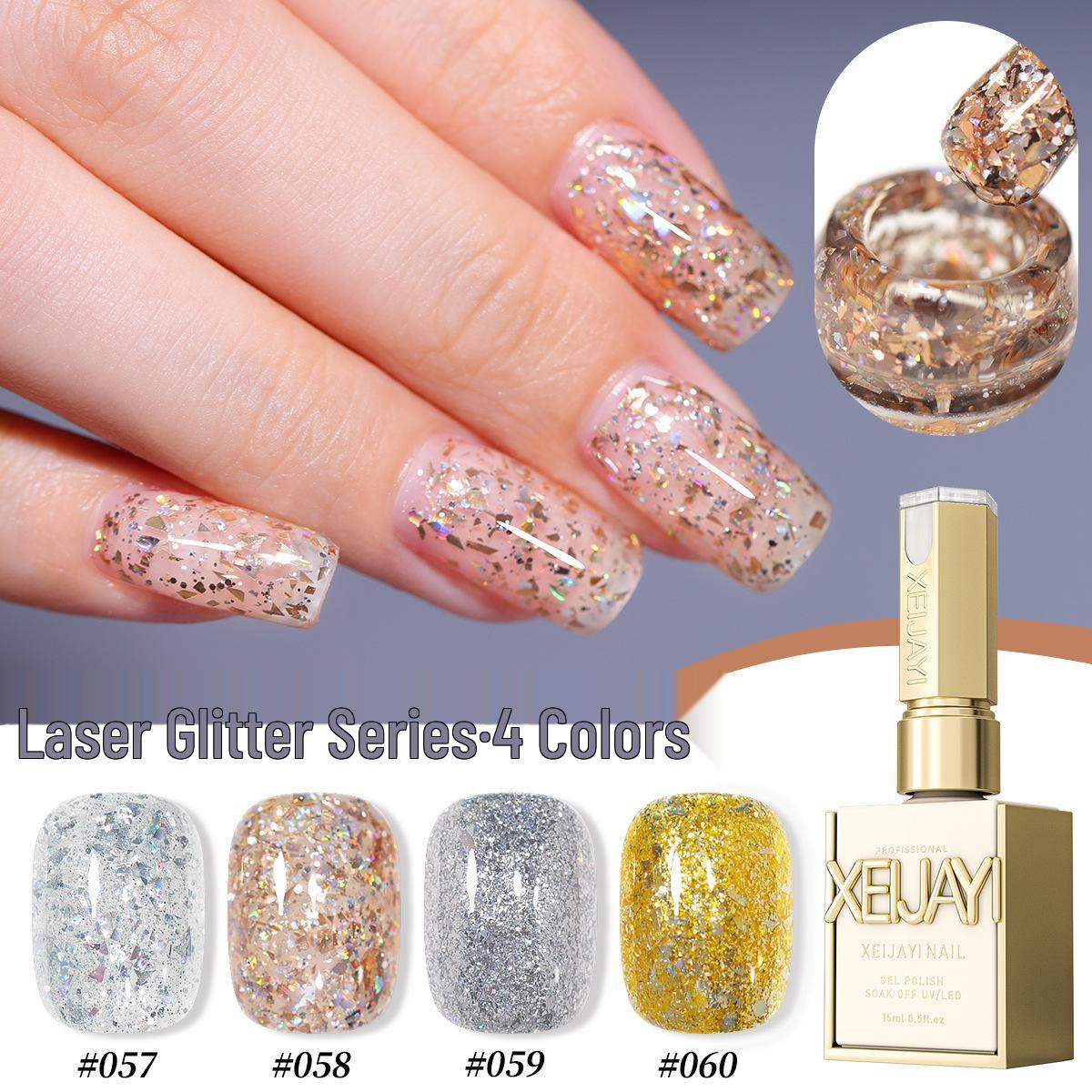 

2025 Trendy Sunset Gold Sand Gel Polish