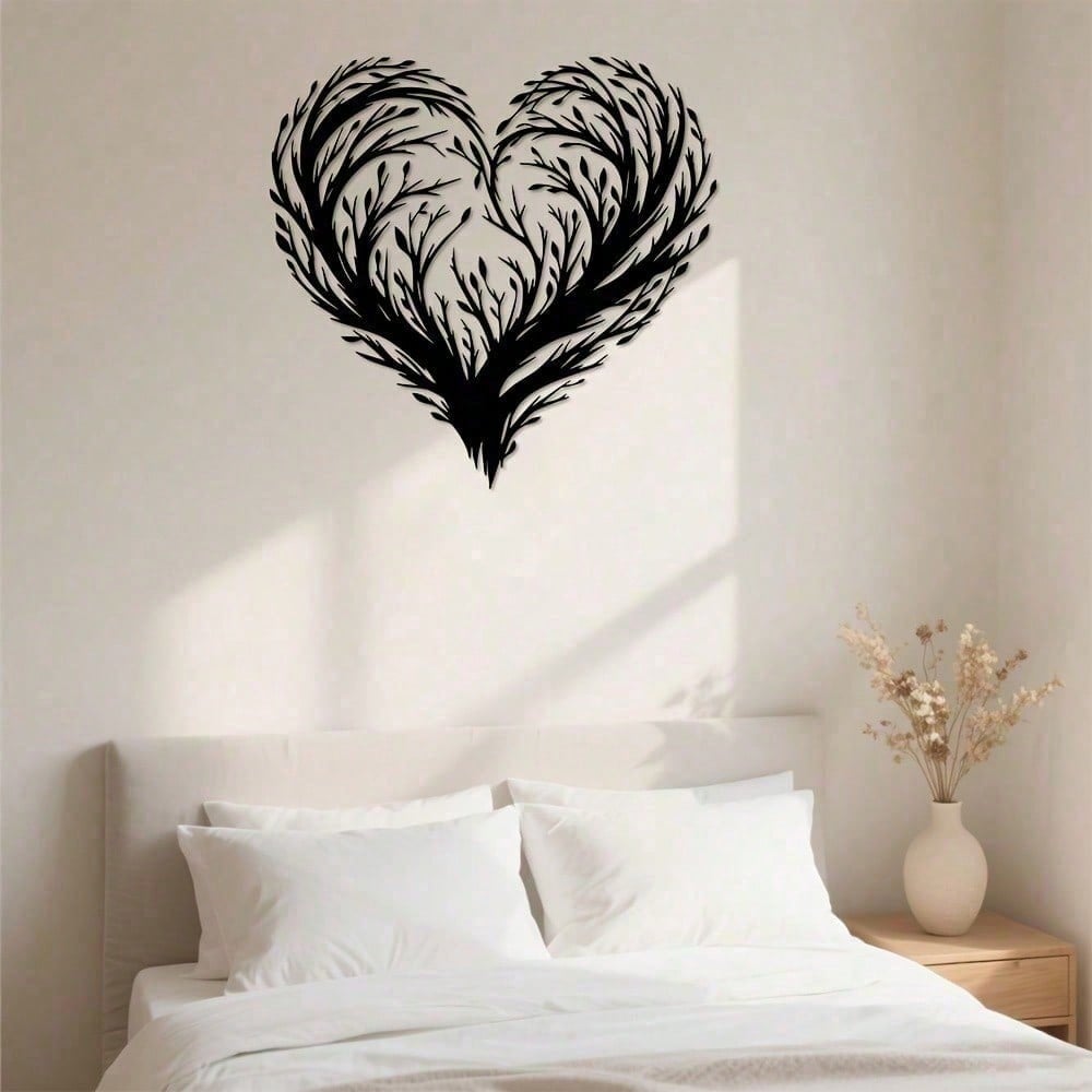 Iron Wall Art Heart Leaves Indoor Outdoor Durable Metal Valentines Gift