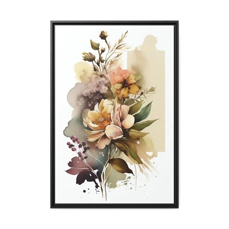 Arta florilor postere acuarela estetica flori colorate pictura pe panza imprimare pentru arta de perete decorare pentru casa decor camera de bucatarie