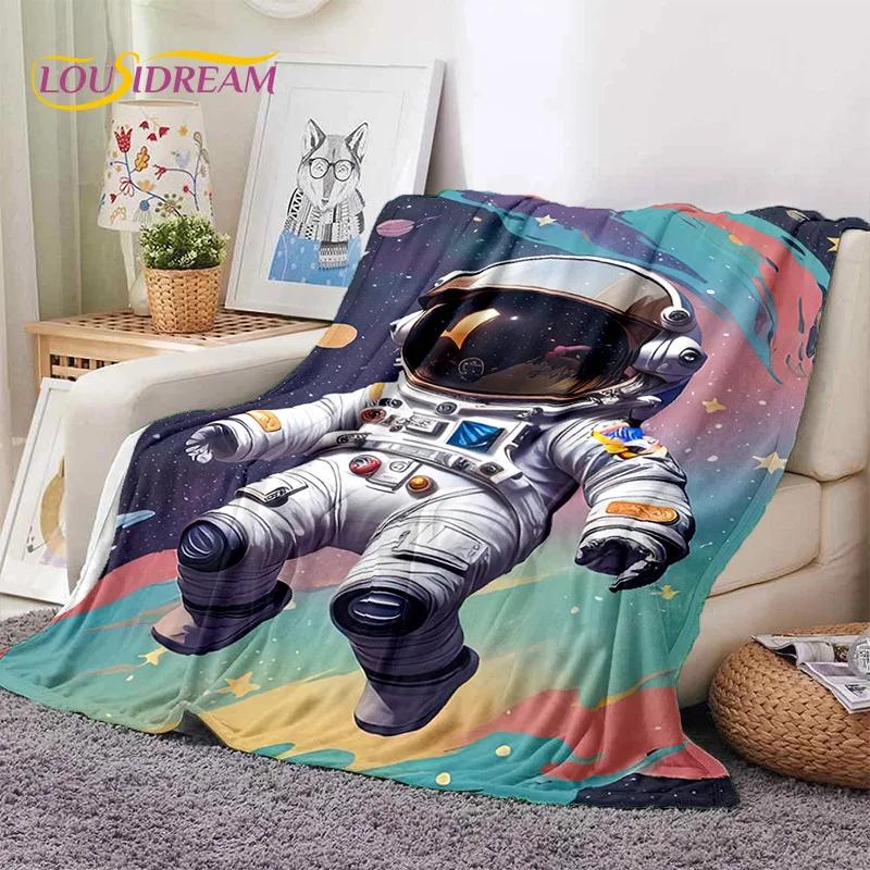 Astronaut Dream Universe Spaceman 3D Outer Space Cartoon Soft Blankets,Throw Blanket for Picnic Beds Home Bedroom Cover Kid Gift