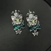 Qingdao medieval vintage enamel Alice in Wonderland cat cat KF earrings necklace retro cat set