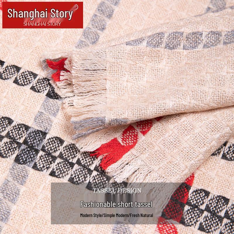 Women's Cashmere Blend Plaid Scarf Shawl