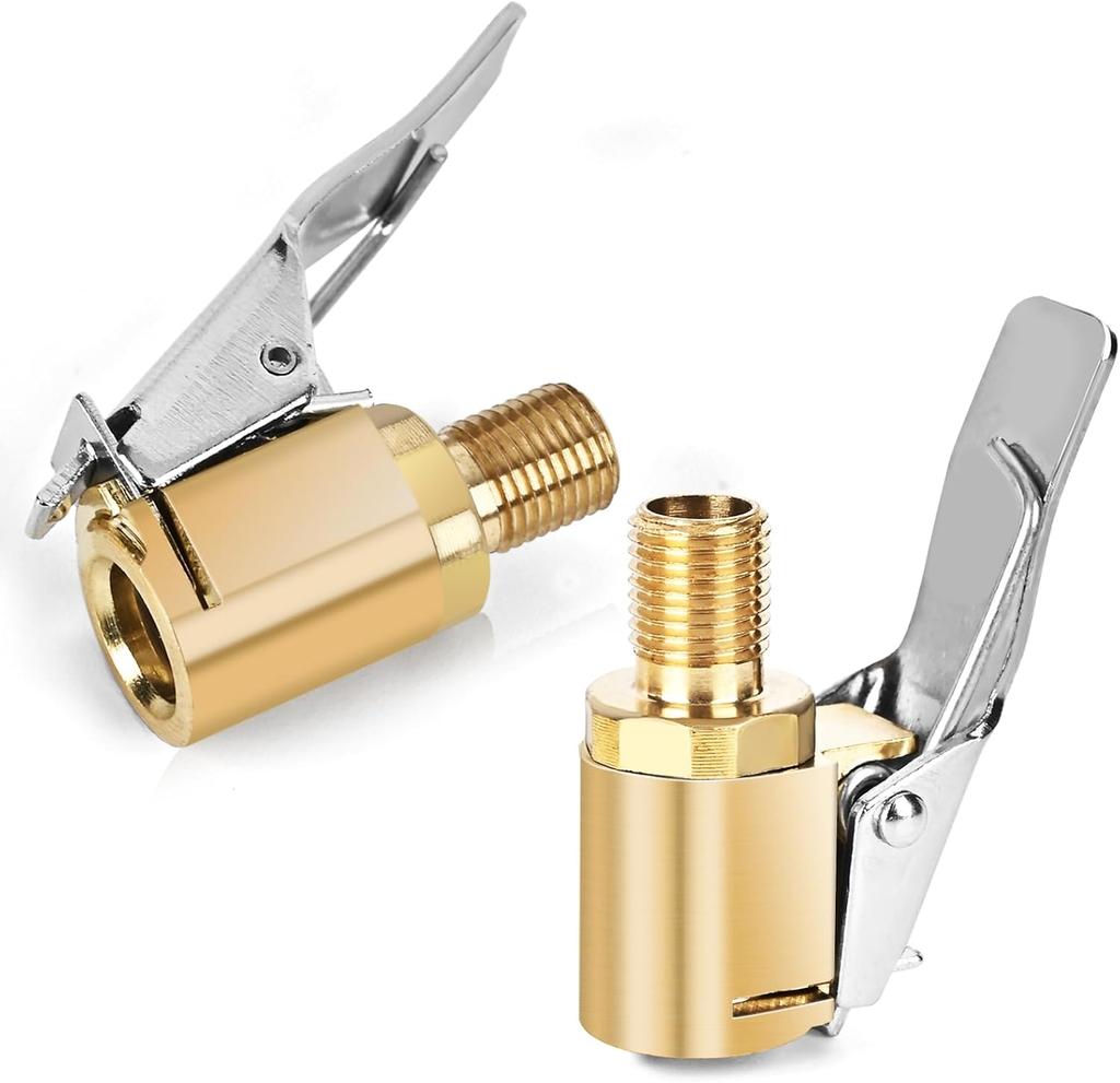 Brass Locking Tire Air Chuck,Tire Inflator Hose Adapter for Twist On Connection Convert to Lock On, No Air Leakage Air Compress
