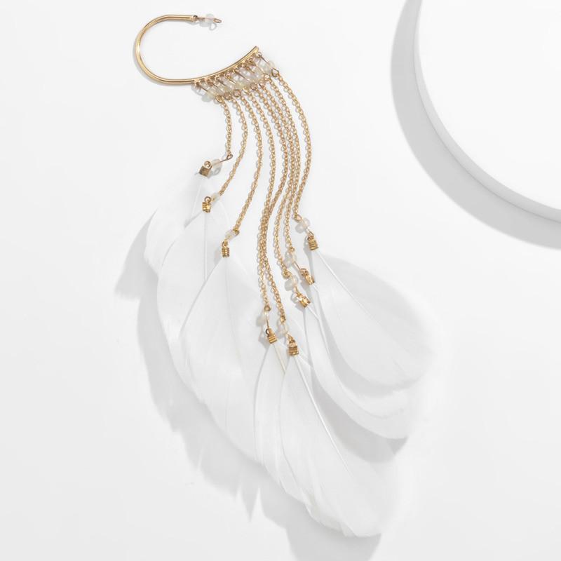 Long Feather Bohemian Earrings For Women With Plated Alloy Design Jewelry Fashion