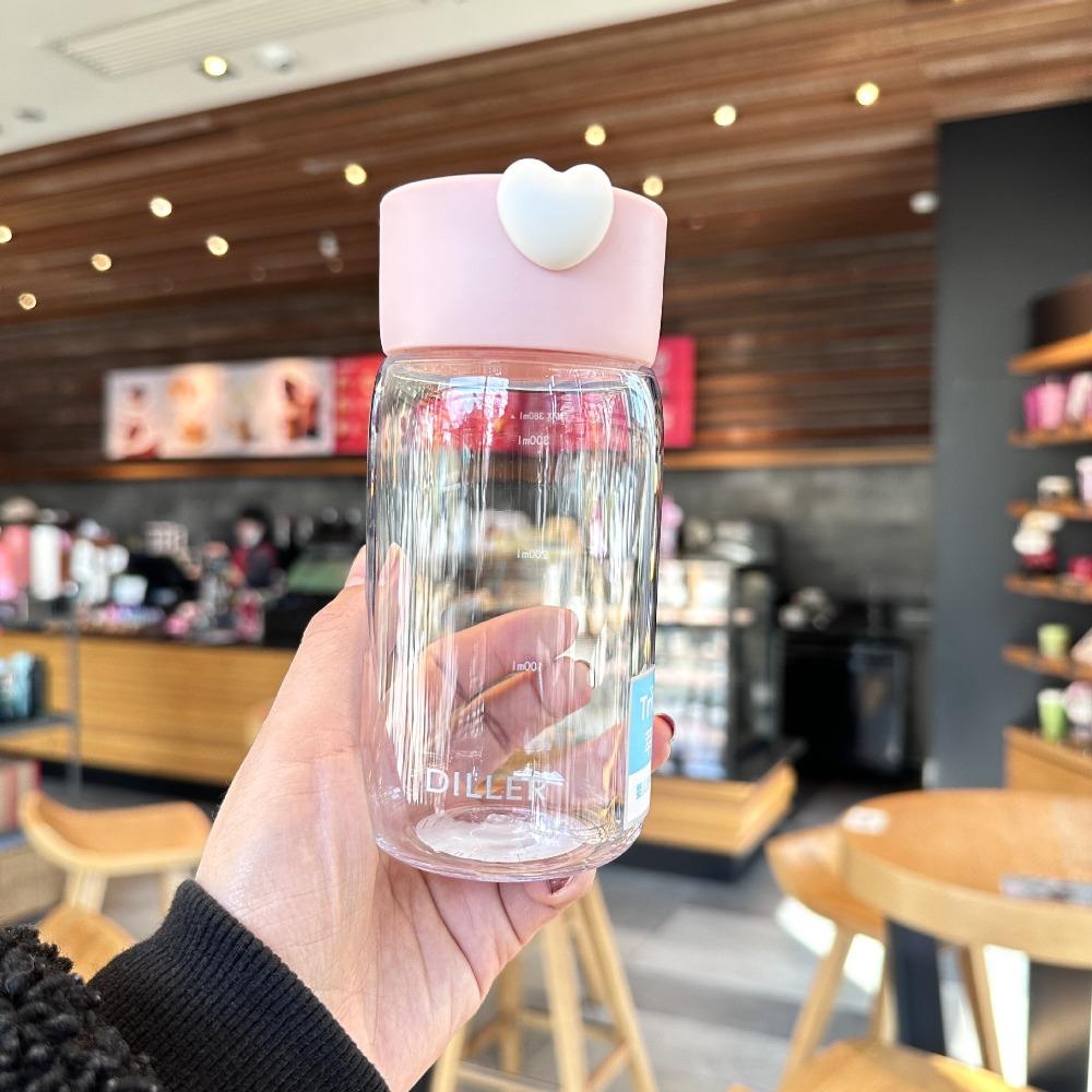 

With Handle Straight Drink Water Cup Drinkware Fitness Drinking Bottle Summer Winter розовый