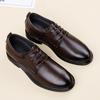 Fashion Brand Men's Comfortable Interior Height Increasing Business Casual Leather Shoes Fashionable Men's Classic Lace Up Banquet Shoes