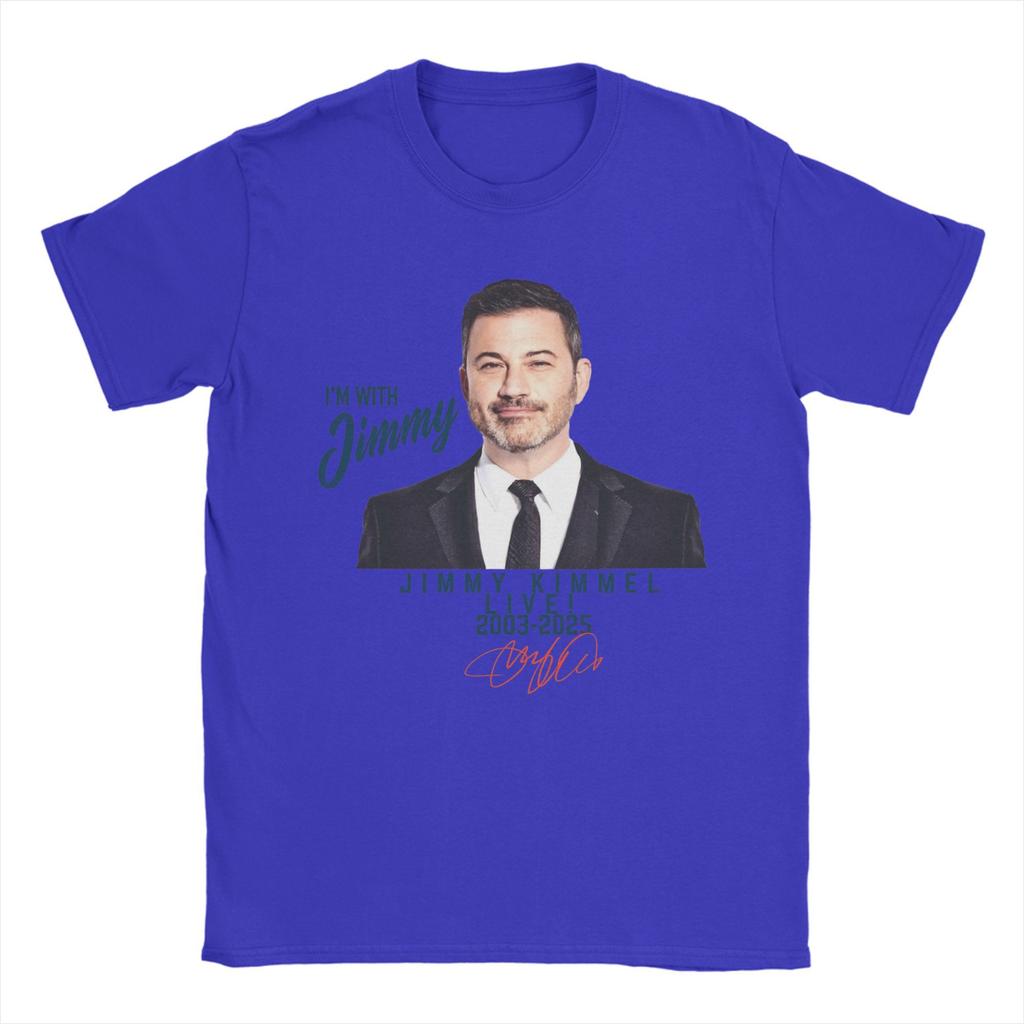 Jimmy Kimmel Red Signature T Shirt Men Cotton Humorous T-Shirt Crew Neck Tees Short Sleeve Tops Birthday Gift