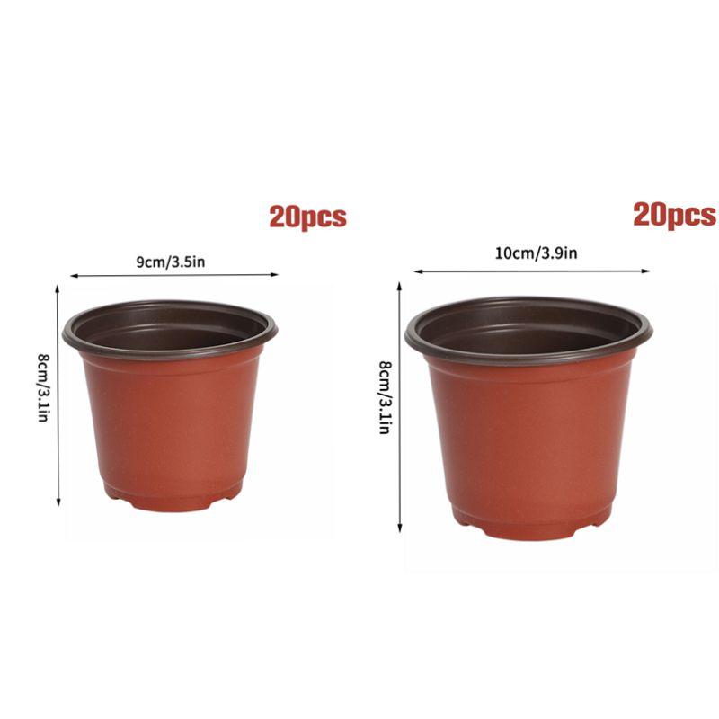 50/20Pcs Plastic Flowerpots Nursery Seed Starting Pot Garden Accessories Transplant Flower Pot Gardening Plant Pots Set