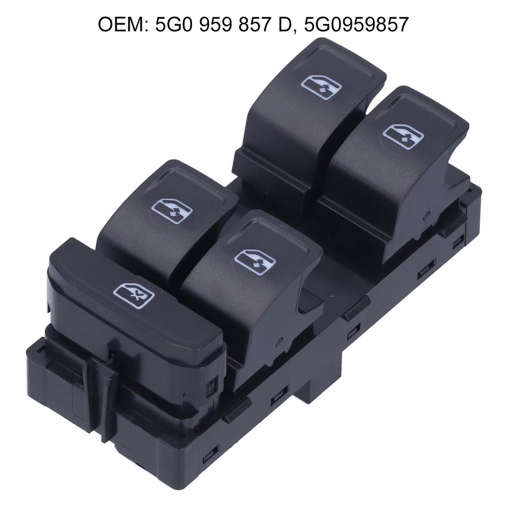 5G0959857 5G0 959 857 D Door Window Master Control Switch 5G0 959 857 D Black Replacement for SEAT Leon 2020 Power Window Switch