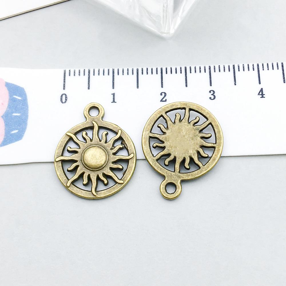 100-Piece Five-Color Alloy Sun, Moon, and Star Pendant Charms for DIY Jewelry