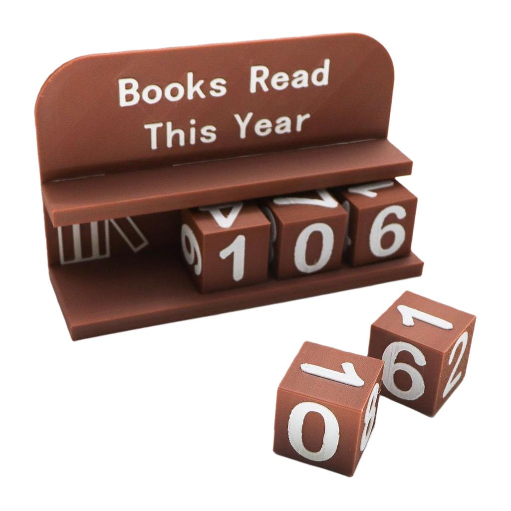 3D Printed Reading Tracker with Clear Text and Numbers Bookish Track Shelf Ornament for Desk Office Bookshelf Decoration