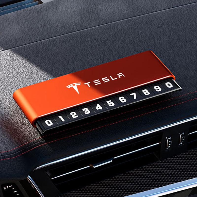 Car Temporary Parking Numbers Plate Aluminium Alloy Slide Adjustable Stickers For Tesla Model 3 Model X model Y Auto Accessories OO4