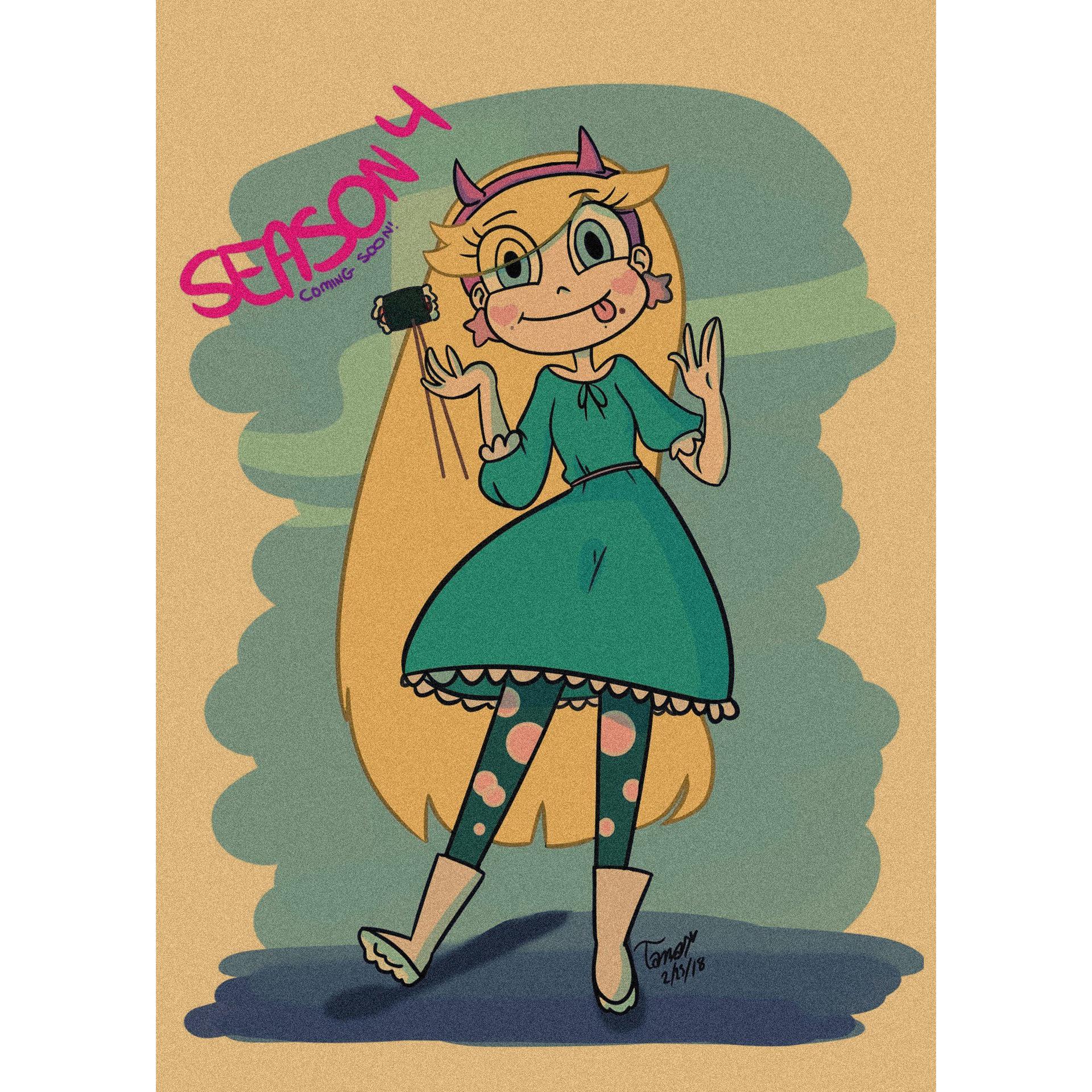 Звезда Баттерфляй: Принцесса против. Силы Зла - Ретро Аниме Постер 29.7X42cm (A3 size)