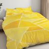 Housse de couette taie d'oreiller 3 pièces Literie Jaune Polygone Géométrique Abstrait Style Décoratif Motif,Lavable,Durable