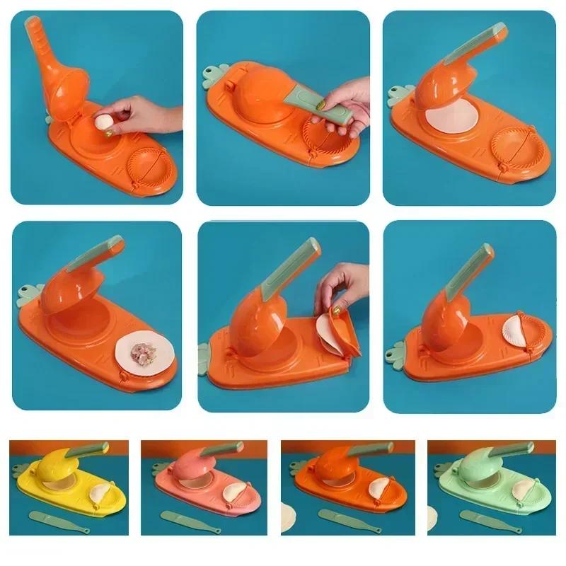 2 i 1 DIY Dumpling Wrapper Artefakt Plast Manuell Wrapper Lagingsform Deigpresseverktøy Baking Kake Dumpling Lager Gadget