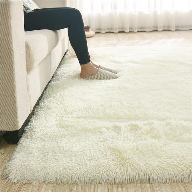 Solid Color Plush Carpet Children'S Bedroom Soft Fluffy Mat Living Room Baby Room Nursery Playroom Decorated Area Carpet