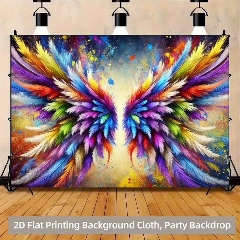 Rainbow Angel Wings Abstract Art Tapestry Wall Hanging For Living Room Bedroom Decor Spiritual Fantasy Art Print Home Decoration