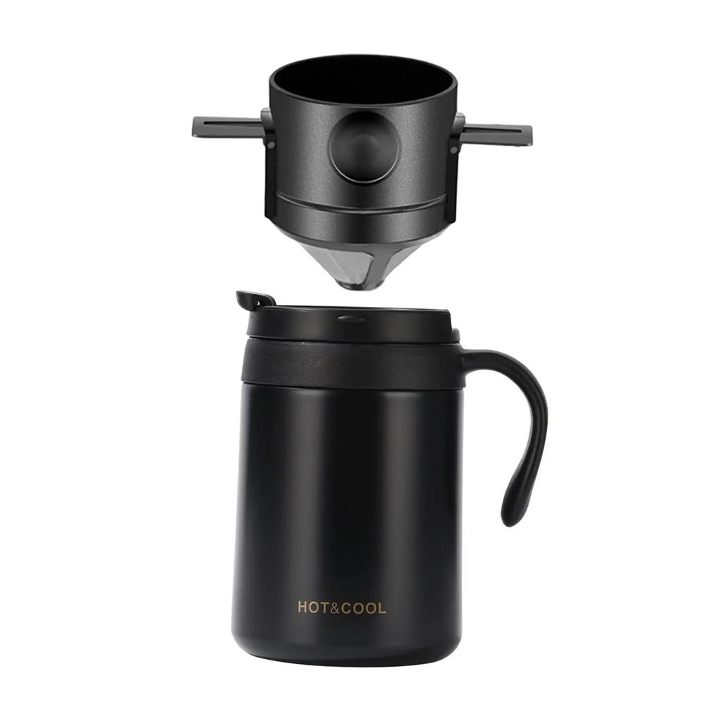 Camping-Kaffeemaschinen-Set Kaffeetasse Isolierte Kaffeetasse mit Kaffee-Dripper für Wandern Camping Outdoor Rucksackreisen Home Office
