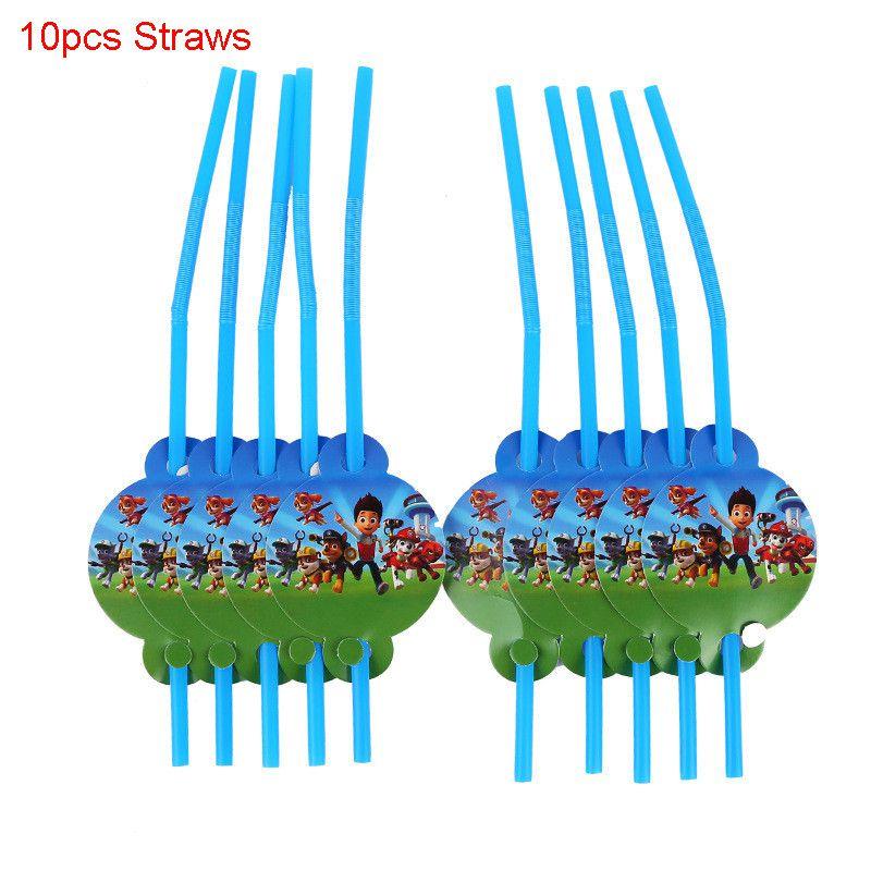 

Щенячий патруль Детская тематическая вечеринка по случаю дня рождения Принадлежности Украшение Одноразовая посуда 10pcs-Straws