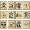 Halloween Bottle Vintage Labels With Pumpkin Face Stickers Party Venue Decor