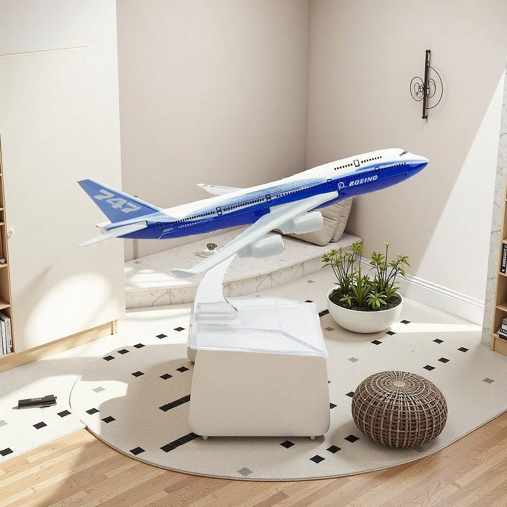 Aviation 747 Aircraft Model B747 Prototype Airlines Alloy 16cm 1/400 Scale Office Desktop Airplane Model Building Kits Aeroplane