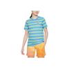 Nike Striped Color Block Round Neck Short Sleeve T-Shirt Kids Tops University-Blue FD0843-412