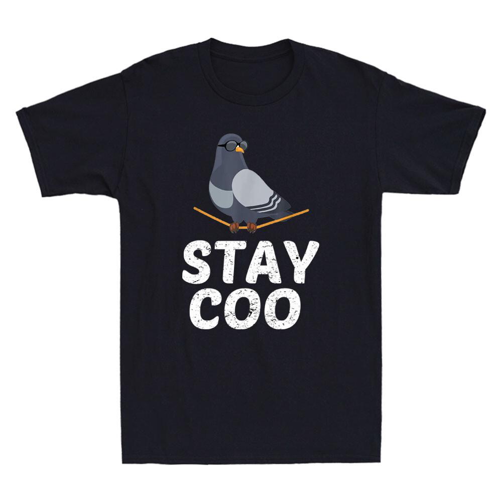 Stay Coo Bird Shirt - Birding Funny Bird with Glasses Meme Novelty Men s T-Shirt XXXXL