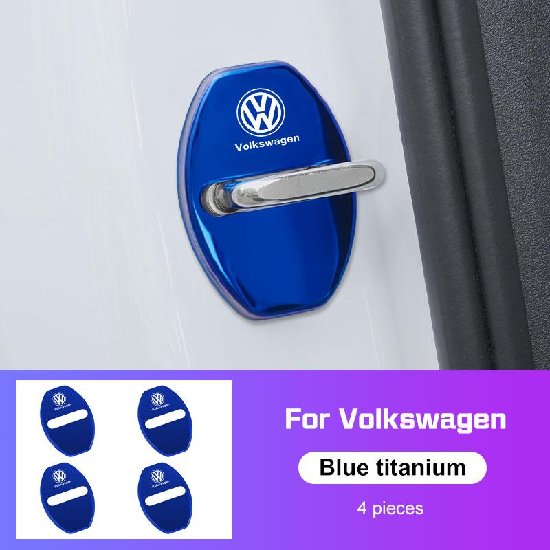 4Pcs Stainless Steel Car Door Lock Protective Cover For VW Volkswagen Golf 5 6 7 Tiguan Polo MK7 ID.3/4/6 xn4