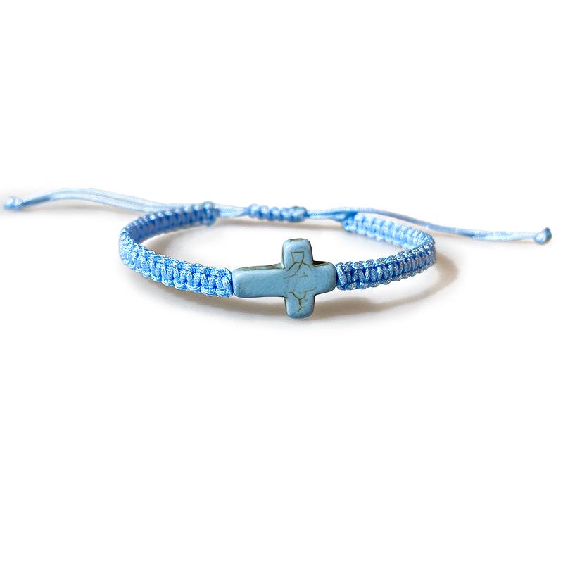 Turquoise Cross Handmade Adjustable Unisex Bracelet/Anklet