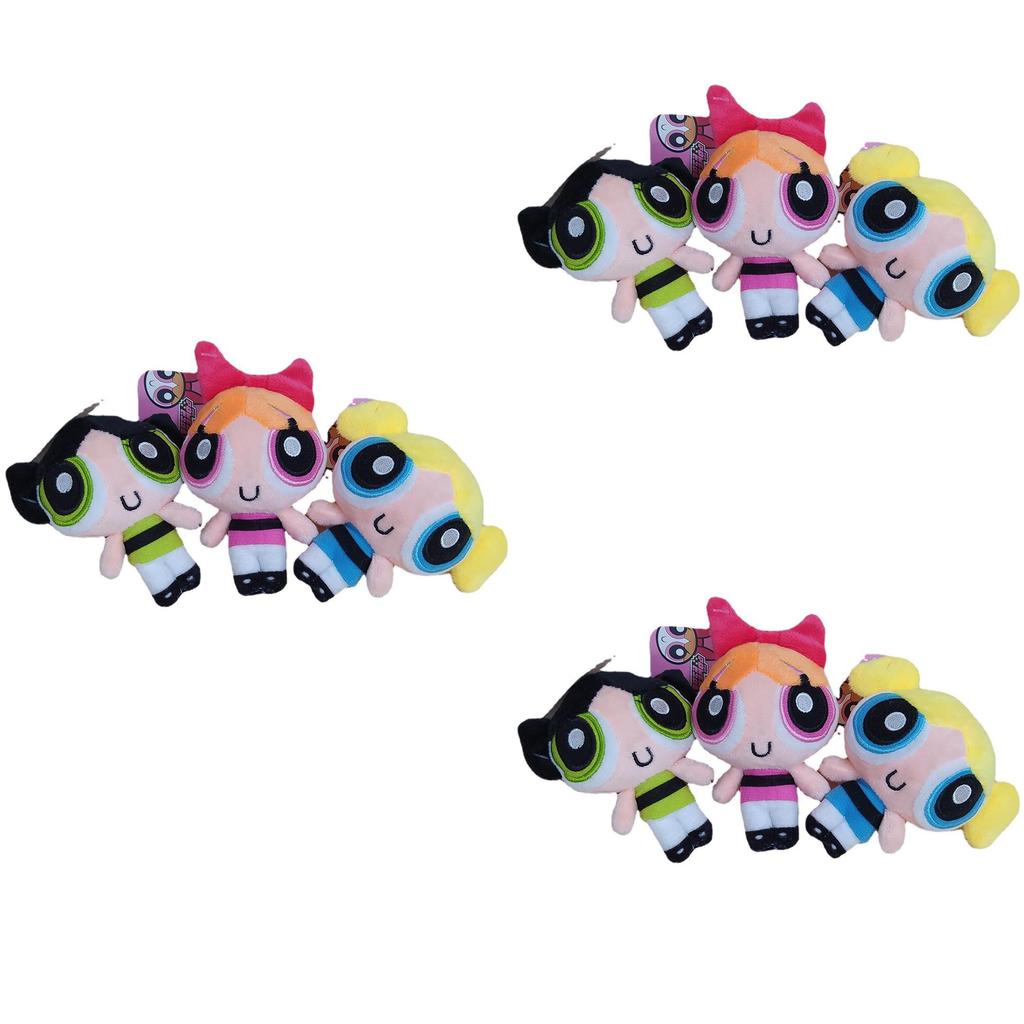 Set di Ciondoli Zaino Bambole Peluche Powerpuff Girls Giocattoli Morbidi Adorabili Per Bambini E Fan