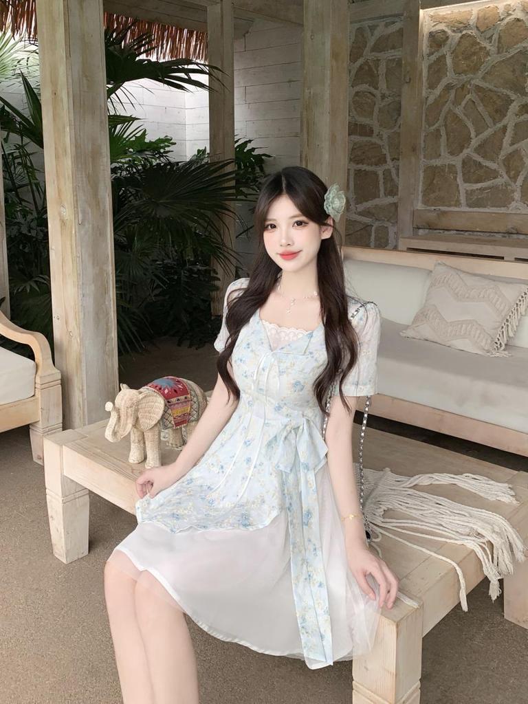 Princess Style Plus Size 2026 Sweet Summer Mesh Bow Dress