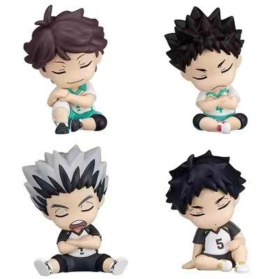 Japanese Genuine Gacha Scale Model Haikyuu Shoulder To Shoulder Sitting Figure Shoyo Hinata Tobio Kageyama Action Figure Toys