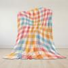 Wavy Checker Flannel Blanket Perfect for Sofa Office Bed Travel Sleep Read Relax Camping four season use