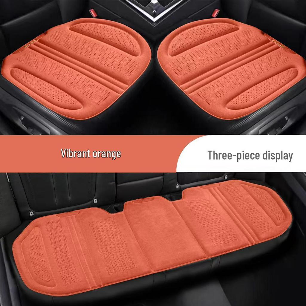 Universal Breathable Lambskin Suede Car Seat Cushion for All Seasons