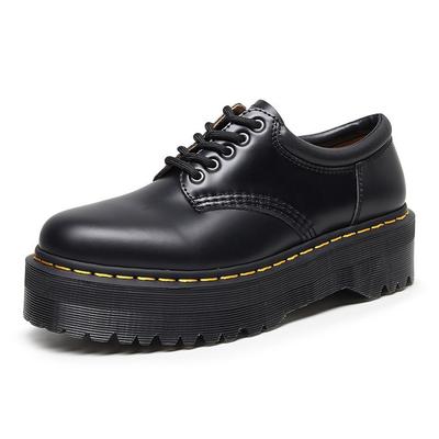Dicksohlige Low-Top-Stiefel Britischer Stil Lässige kleine Lederschuhe Vielseitige Studenten Erhöhen die Körpergröße und zeigen Schlankheit Kurze Stiefel Damen