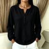 Women's Knit Long Sleeve Pullover Top, Loose Fit Casual Blouse for Everyday Wear