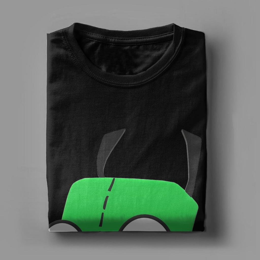 Gir Invader Zim Men T Shirts Novelty Tees Short Sleeve Round Collar T-Shirts Cotton Plus Size Clothing