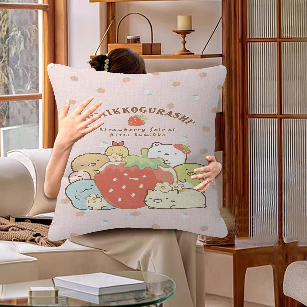 Cartoon S-Sumikko Cute G-Gurashis Pillow Cover Sofa Cushion Cover Home Room Decoration Children Gift